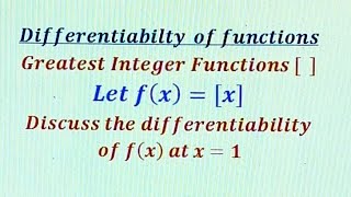 Differentiability of greatest Integer Function