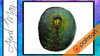 Painting Tutorial #117: How to paint a Garden Lamp | Rock Painting