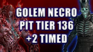 Summon Golem Necro PIT TIER 136 Clear Season 4 | Diablo 4 Necromancer Minion Build #skulm