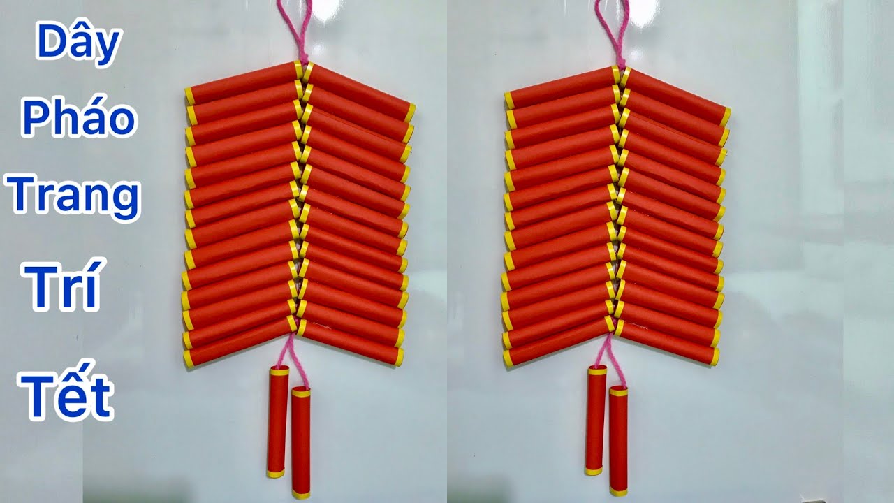 Cách làm pháo bằng giấy trang trí tết _ Sáng Tạo Thủ... - youtube
