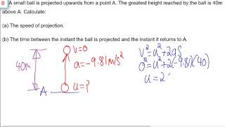 Kinematics: Gravity Ball EXAMPLE 1