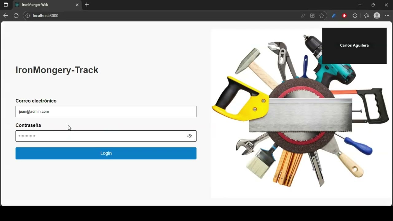 Video presentacion avance Frontend Ironmongery ‐ G07 Base de datos