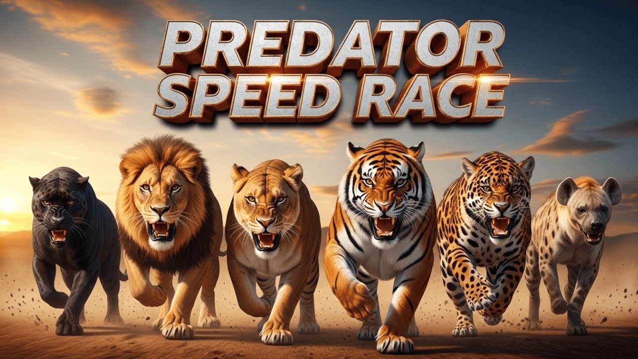 Speed Predators Predator Speed Race 🏁 Lion vs Lioness vs Tiger vs Black Panther vs ...