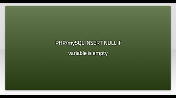 PHP/mySQL INSERT NULL if variable is empty