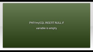 PHP/mySQL INSERT NULL if variable is empty