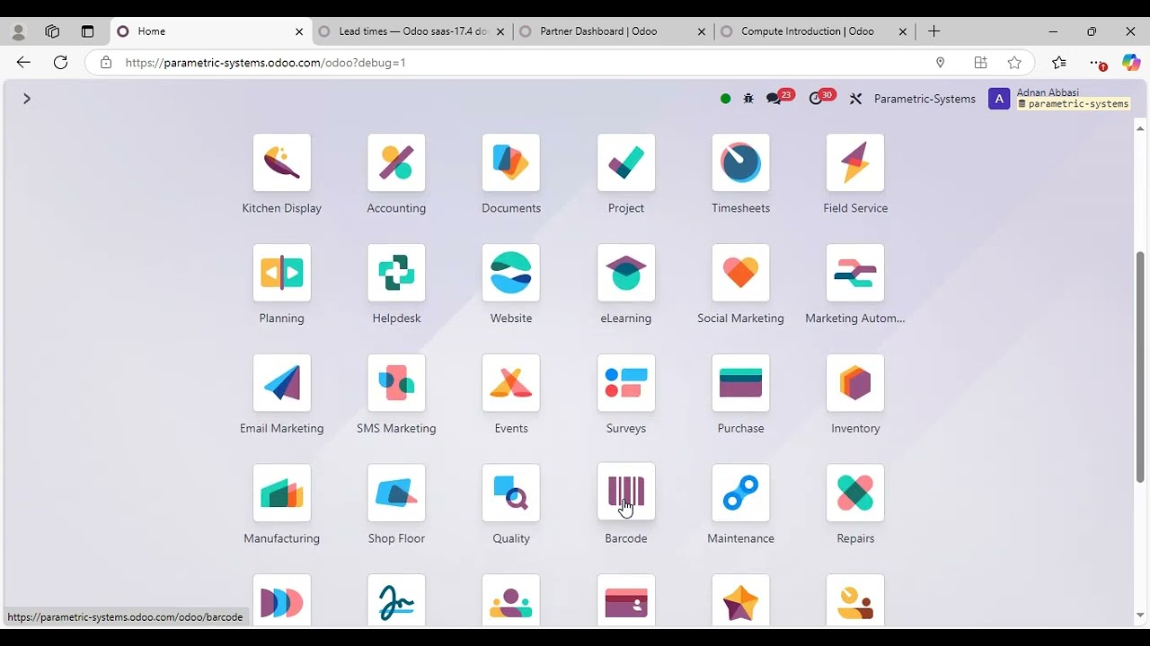 Odoo manufacturing workflow