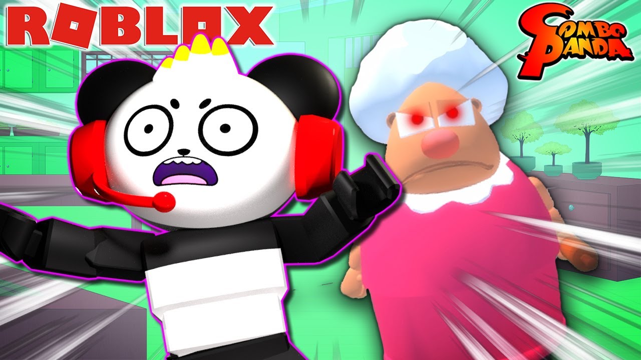 Scary Grandma Visits Combo Panda In Roblox Survive Grandma Let S Play With Combo Panda - ryan playing roblox with combo