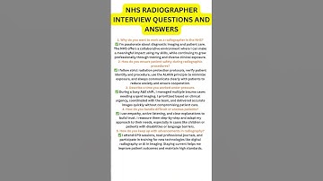 NHS Radiographer Interview Questions and Answers #interview #nhs #jobinterview #nhsjobs #shorts