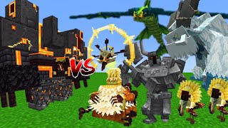 Netherite Monstrosity(L_Ender's Cataclysm) Vs Mowzie's Mobs Bosses - Minecraft Mob Battle