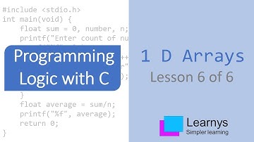 1D Arrays  in C Language Lesson 6 of 6
