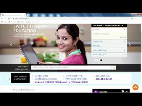 SWAYAM Registration in Engilsh