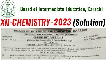 XII-Chemistry 2023 (Complete Solution)
