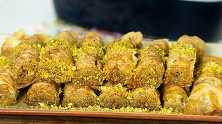 Pistachio Baklava Rolls: Greek Saragli