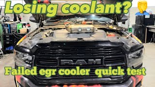 Dodge ram 6.7 cummins egr cooler quick test. Easy simple test before you remove inspect.