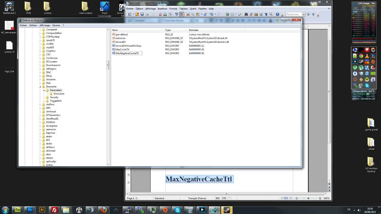 comment modifier le ttl windows 7