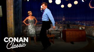 Conan Tries On Emma Thompson’s Heels | Late Night with Conan O’Brien