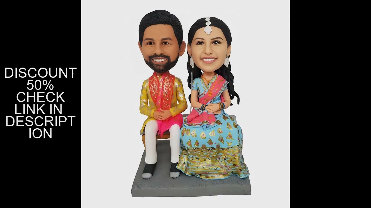 Exotic Charm Custom Bobblehead Couples Wedding Dress,Personalized Custom Full,Based on Your Photo,Un
