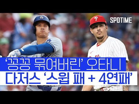 &amp;#<strong>39</strong>;오타니 마저 침묵&amp;#<strong>39</strong>;… <strong>LA</strong> 다저스 &amp;#39;4연패&amp;#<strong>39</strong>; 수렁 #SPOTIME