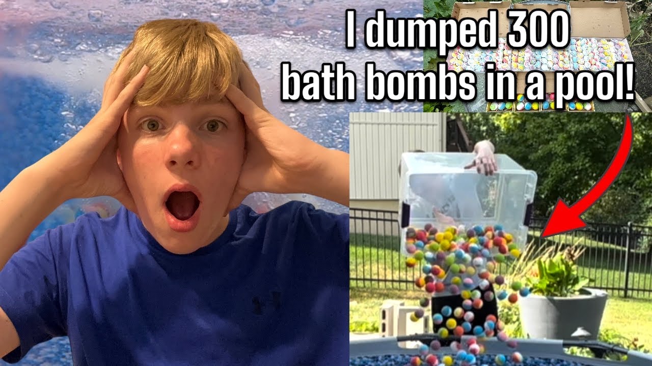 I dumped 300 bath bombs in a pool! (The end results are shocking!!!