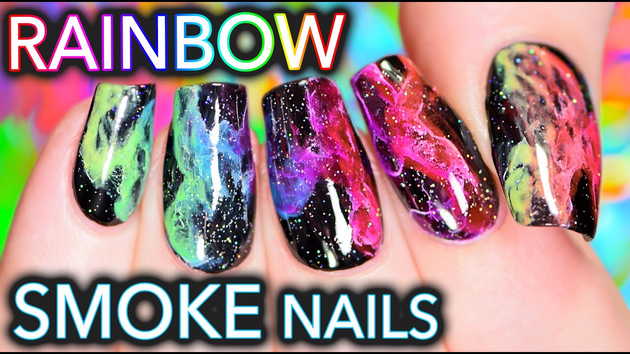 Rainbow Holo Smoke Nails Mani Swap With Elleandish You