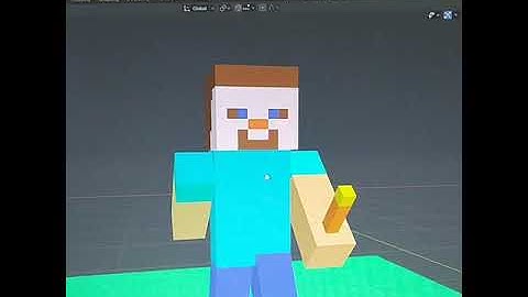 Steve from computer game on Minecraft in program Blender. #blender#3D modeling