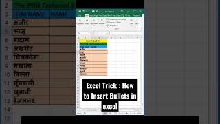 Excel Trick : How to Insert Bullets in excel