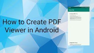 How to Create PDF viewer in Android