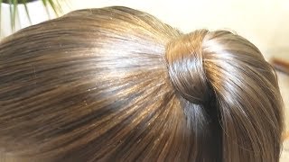 Easy Ponytail Hairstyle - 1 Minute Ponytail - Ponytail Hairstyle with Hair Wrapped Around Hair Band