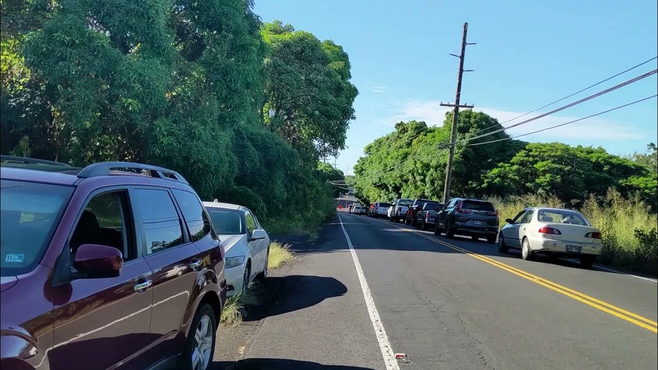 The Road to Ocean View is Cut off by an Accident Big Island Hawaii