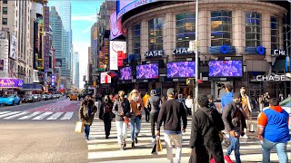 [4K HDR] Times Square 42 Street and Bryant Park Walking Tour