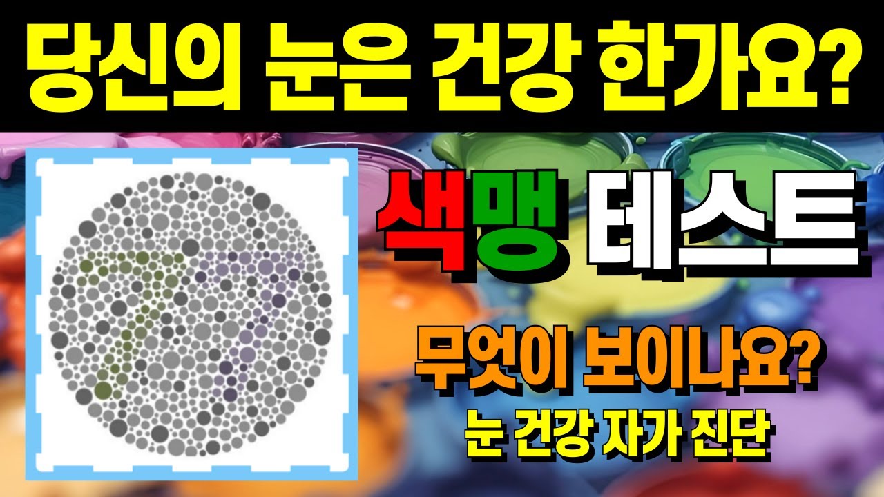 색맹 테스트 30문제 👀당신의 눈은 건강한가요?│눈 건강 자가진단
