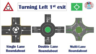 Turning Left, 1st Exit at Single, Double & Multilane Roundabouts
