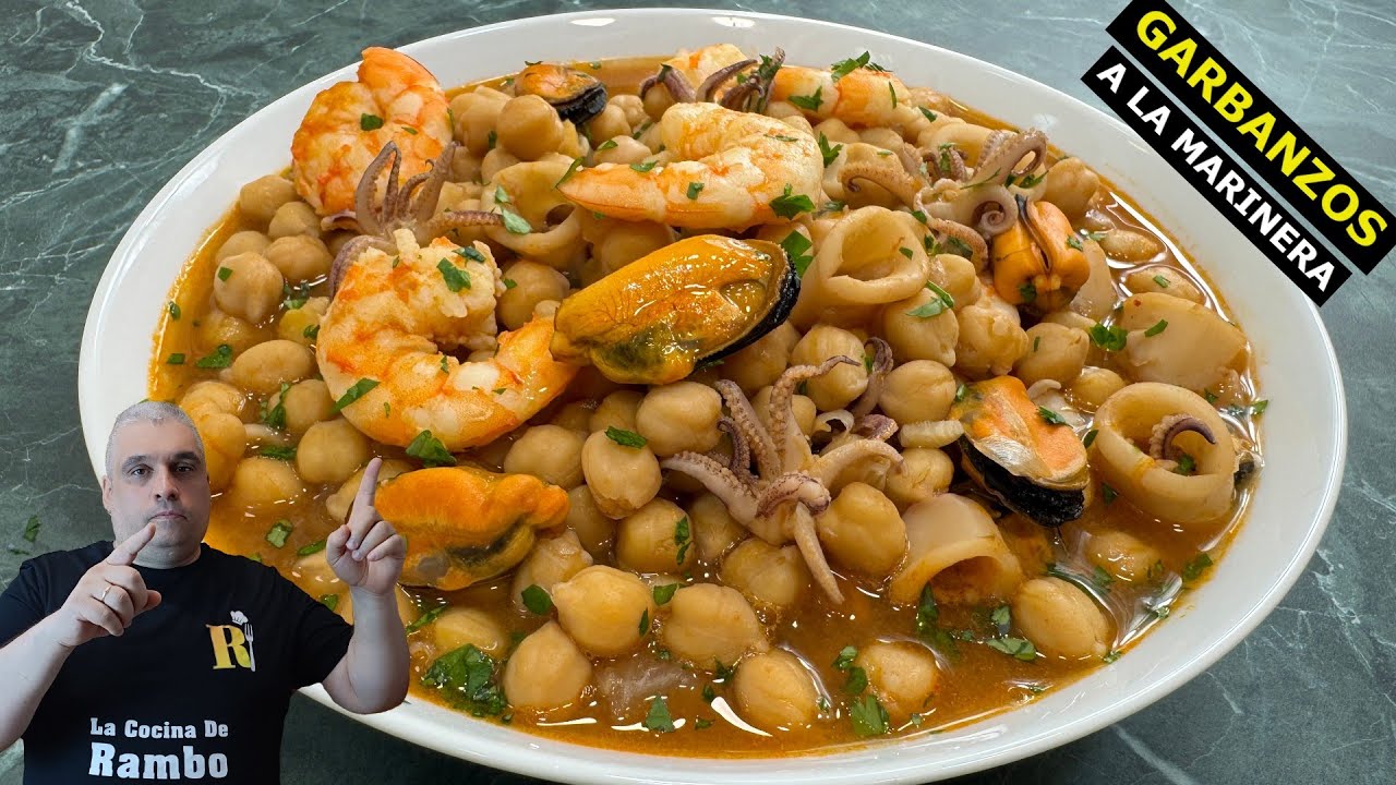 Garbanzos a la Marinera ¡Guiso listo en 20 minutos! ¡Te encantará!