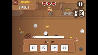 Math miner puzzle game stage1 to stage3 complete screenshot 1