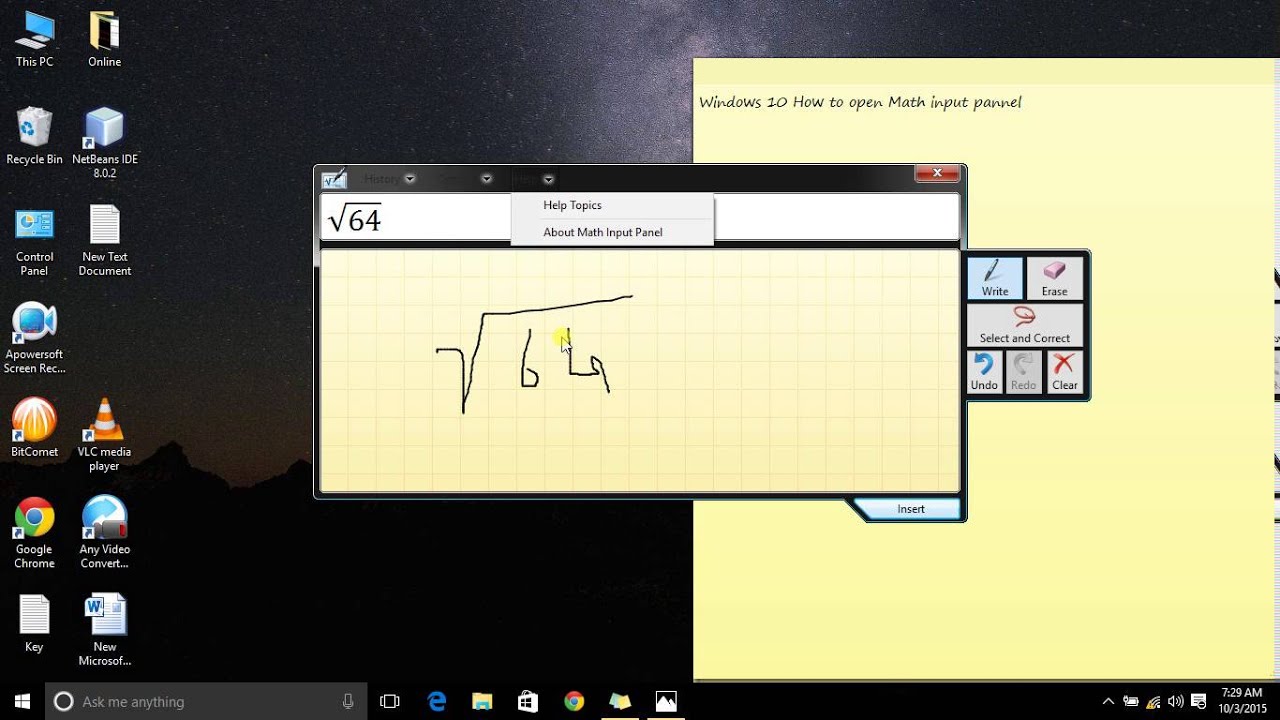 mathematica math input panel