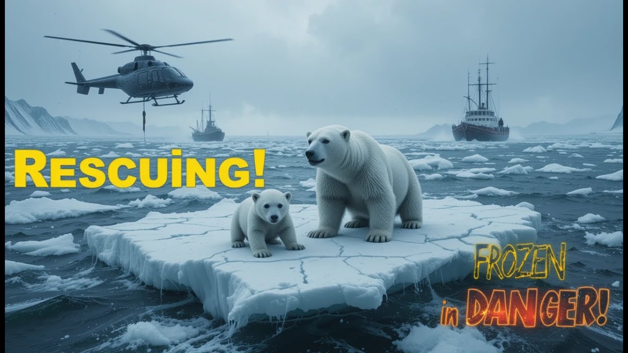 Heart-Stopping Rescue of a Polar Bear and Her Cub Stranded on Melting ...