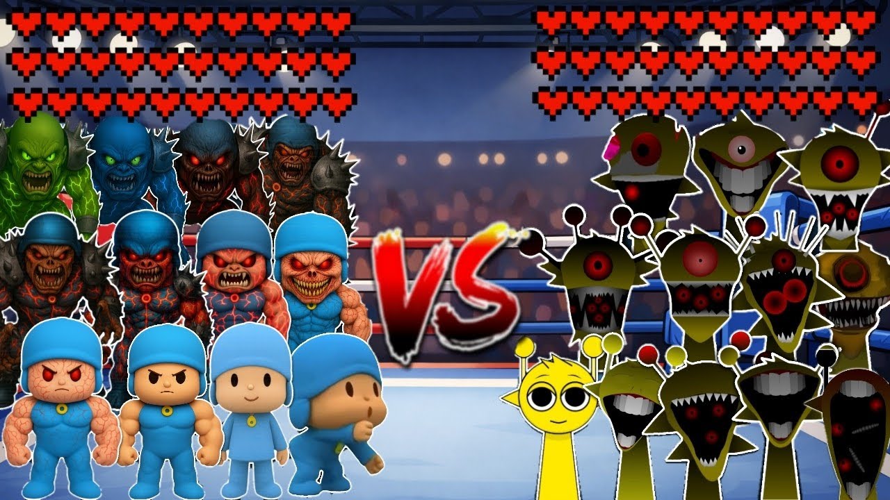 Pocoyo Monster Evolution vs Simon Sprunki Monster Evolution! Meme battle 