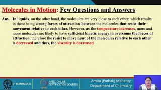 Lecture 38: Molecular motion in gases