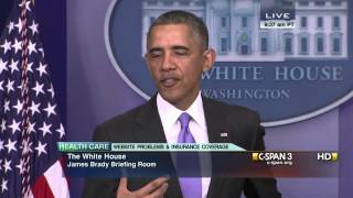 President Obama answers question on Health Care Website (C-SPAN Clip)