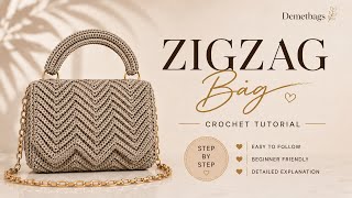 Easy Zigzag Crochet Bag Tutorial | Polyester Makrome İpi ile Örgü Çanta Yapımı