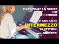 Mascagni - Intermezzo / PIANO SOLO / Easy score with fingerings / Partition avec doigtés
