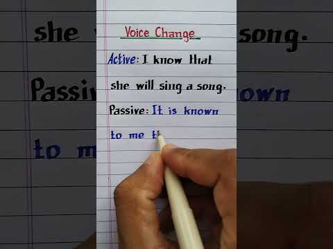 Voice Change | Active And Passive | Complex Sentence | I Know That She Will Sing A Song
