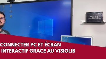 Unboxing et branchements du Visiolib entre un écran interactif et un ordinateur portable.
