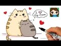 How to Draw Mother&#39;s Day Pusheen Cat Easy