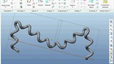 Tutorial  Creating a Helical Spring Around a Non Linear Trajectory - Creo