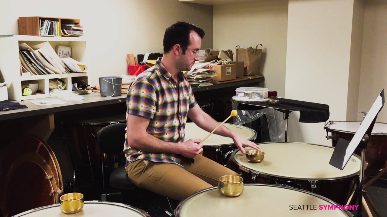 What happens when you put a temple bowl on a timpani?