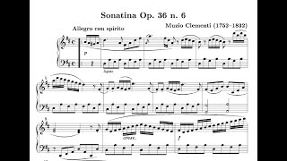 Clementi Piano Sonatina Op. 36 No. 6 in D Major - Complete w/ Sheet Music