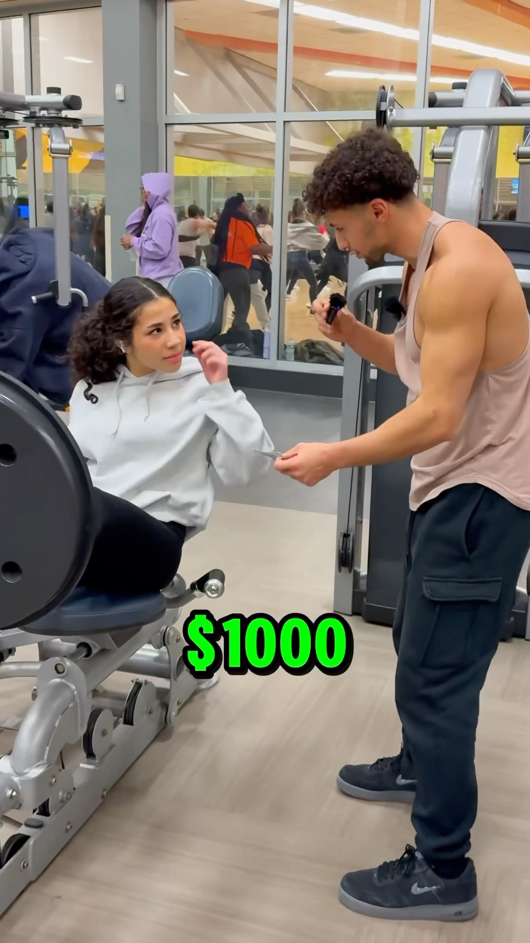 If she beats me, I’ll give her $1,000!