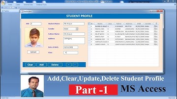 Add Update Clear delete Student Profile Ms Access-Part 1