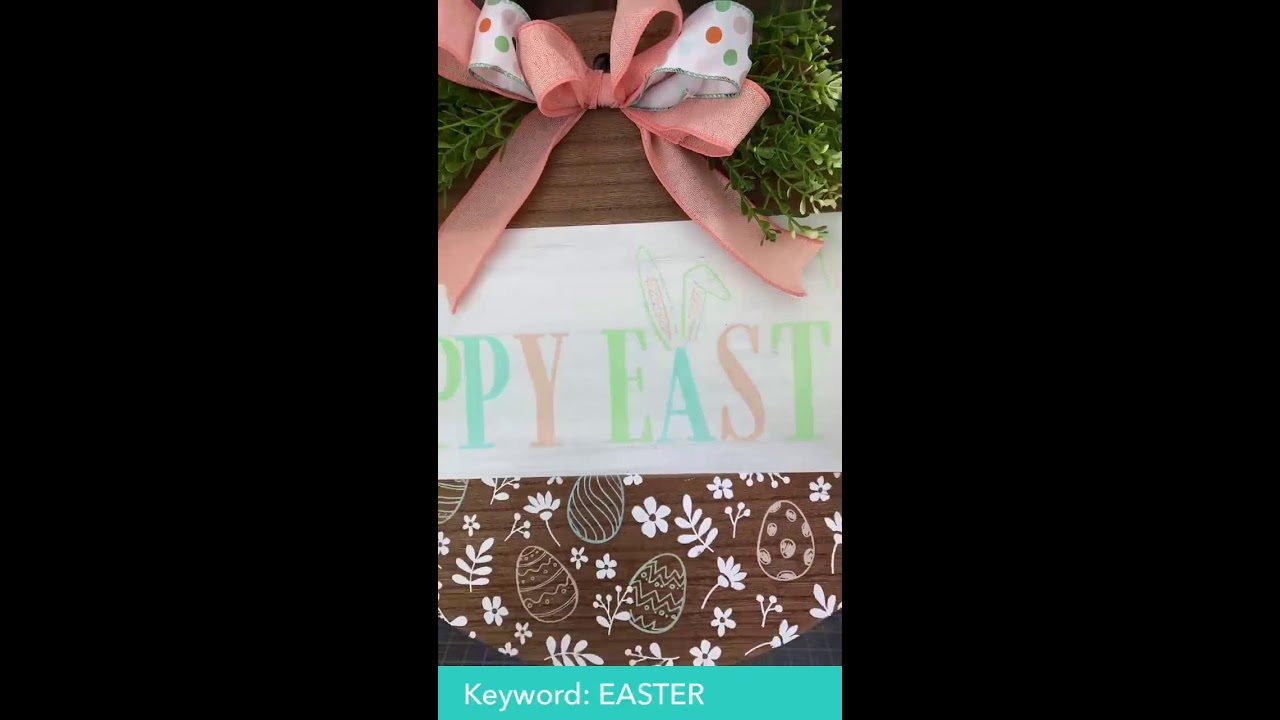 Hoppy Easter + Egg Hunt Pattern Door Round - comment EASTER for info